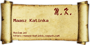 Maasz Katinka névjegykártya